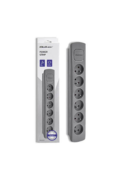 Qoltec Prelungitor |   6 prize |   1,8m |   Gri