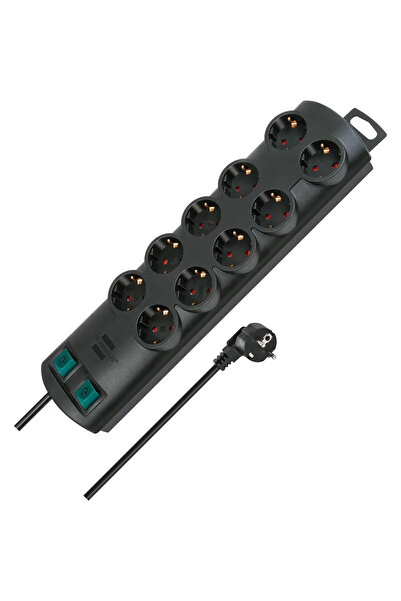 Brennenstuhl Prelungitor PRIMERA cu 10 prize, 2m, negru