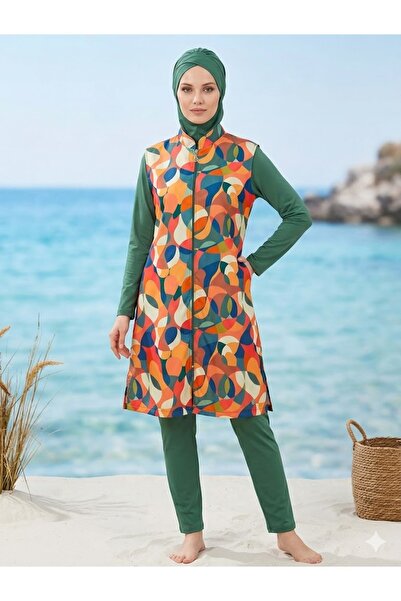 ROZAMAY Hijab-Friendly Swimwear with Lycra Parachute Fabric Sleeves and Pants