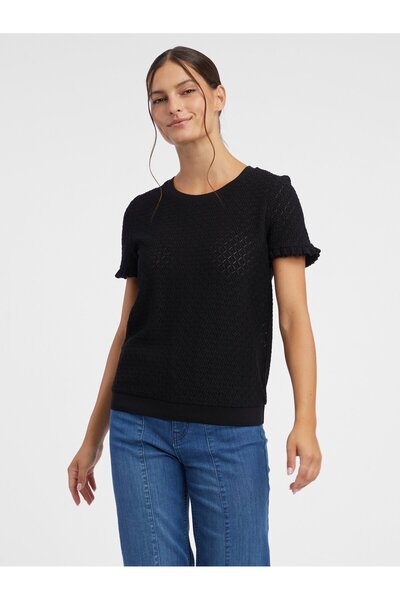 ORSAY Black women's patterned knit T-shirt