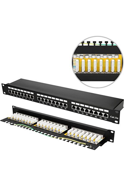 Extralink Panou de patch-uri Cat5e STP cu 24 de porturi V2