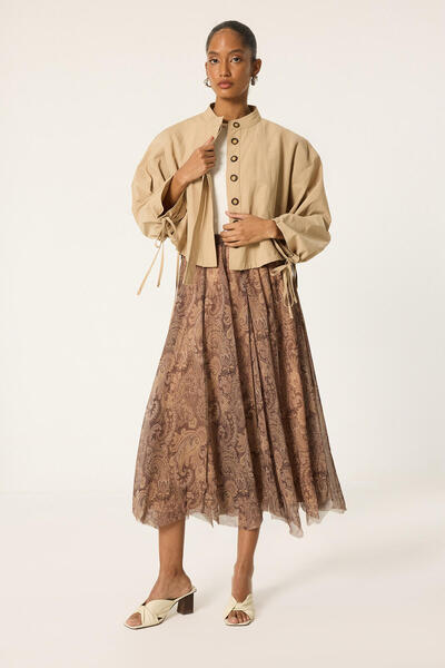 Touché Privé Shawl Patterned Chiffon Skirt
