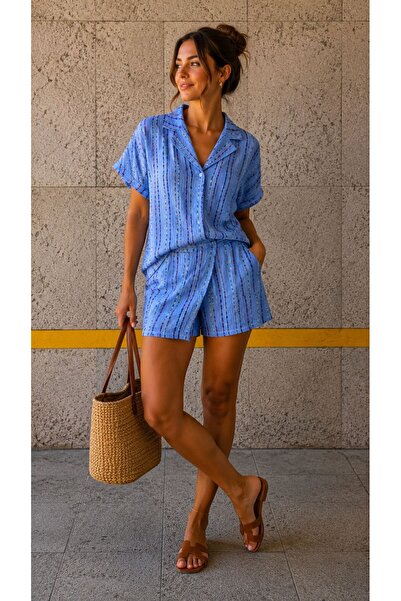 STF MODA Women's Shorts, Skirt and Shirt Pjaj Set