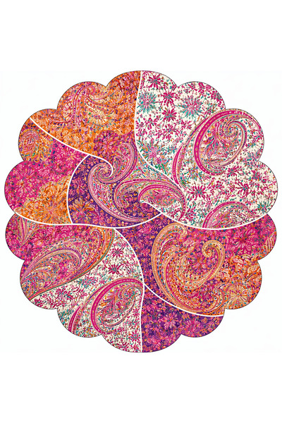 Mise En Place Patchwork Paisley Çift taraflı 6’li kokteyl servis
