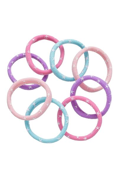 Zumzeria Elastice de păr Frote pentru copii cu steluțe colorate - 8 bucăți