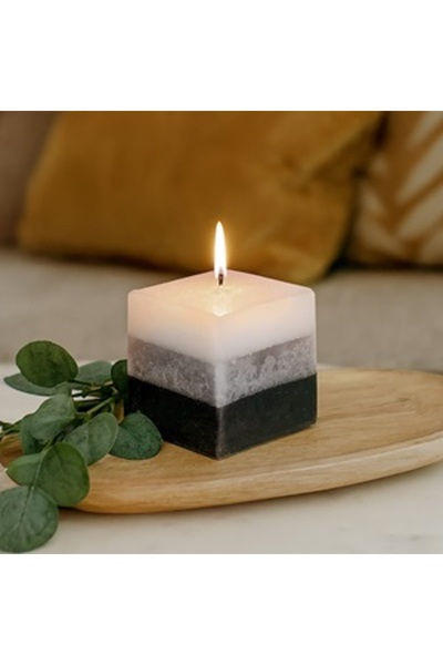 OEM Lumânare Pătrată Parfumată Negru Gri Alb 5x5x5cm