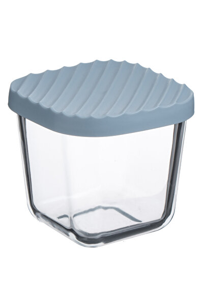 Zumzeria Recipient de sticlă cu capac din plastic albastru-gri 350ml
