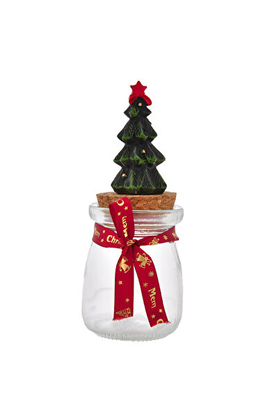 Zumzeria Christmas Glass Jar with Lid and Pine Tree Ø5.5x14cm
