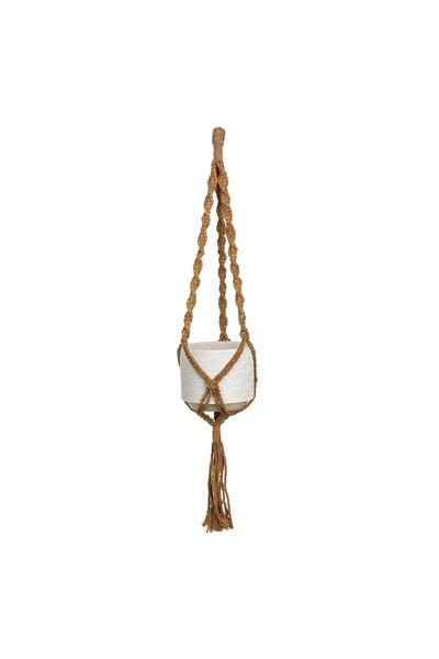 Zumzeria Suport suspendat din macrame în maro, portocaliu și cărămiziu pentru...