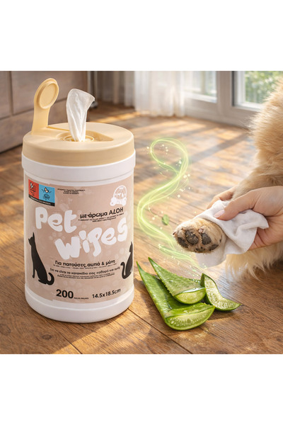 Zumzeria Șervețele umede pentru curățarea animalelor de companie cu Aloe Vera...