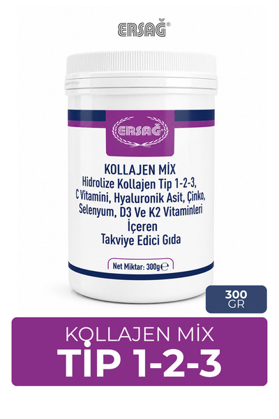 Ersağ Kollajen Mix Tip 1-2-3 C Vitamini Hyaluronik Asit İçeren Takviye Edici ...
