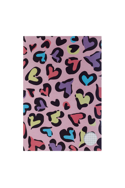 Zumzeria Student Notebook A4 for Mathematics Lined with Pink Heart Cover - 80...