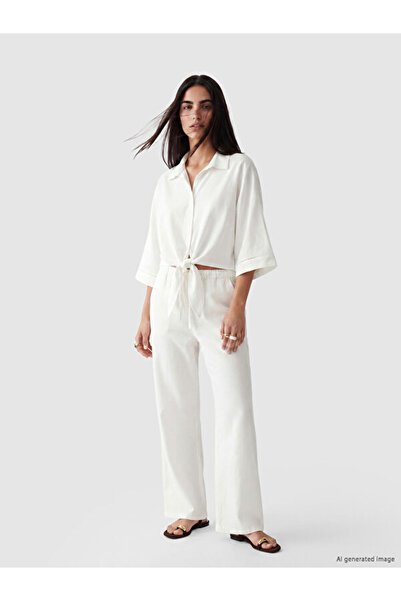 LC Waikiki Rmz Gi̇yi̇m Farkiyla Linen Blend Women's Trousers