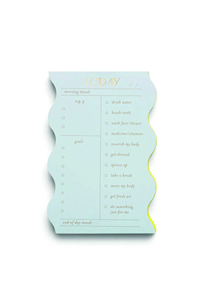 designworks ink Wavy Daily Self Care, Priorities, and Goals Notepad, 180 Sayf...