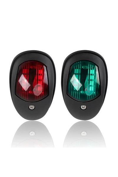 Choice1 قطعتان من أضواء الملاحة LED السوداء للقوارب 12 فولت 24 فولت، أضواء تح...