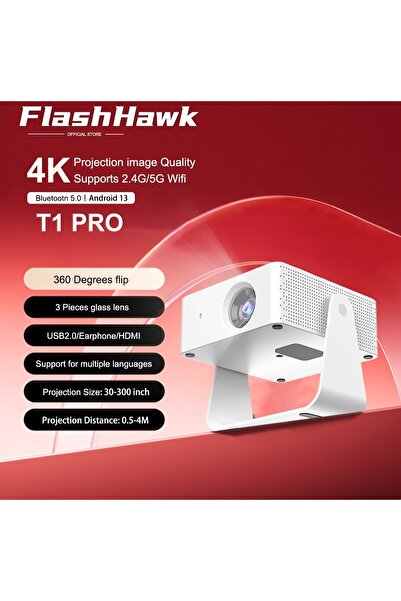 COOLHAWK جهاز عرض - 300 ANSI 1080P، جهاز عرض منزلي للأفلام، جهاز عرض محمول لل...