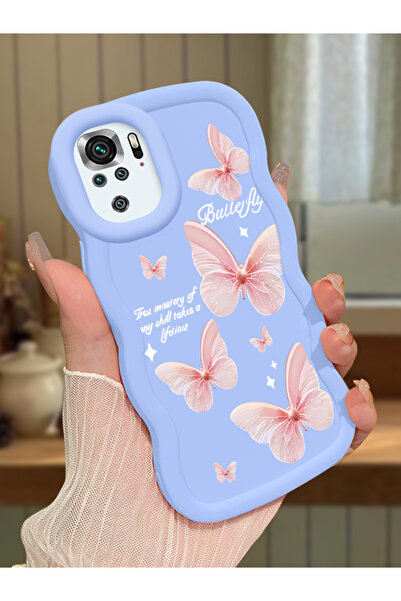 ucuc Redmi Note 10 4G/Note 10S Uyumlu Mavi Silikon Kılıf Kamera Korumalı Darb...
