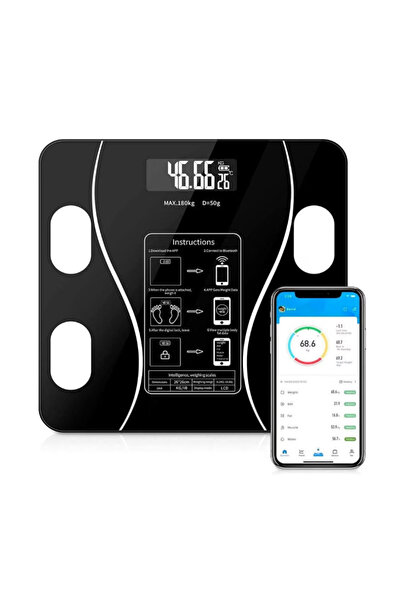 MANDU Cantar Electronic Ecran Digital Iluminat Compatibil Android/Ios cu Term...