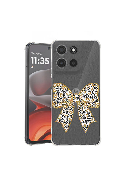 bestcase Противоударен калъф за Motorola Moto G77 / G67, Леопардова панделка,...