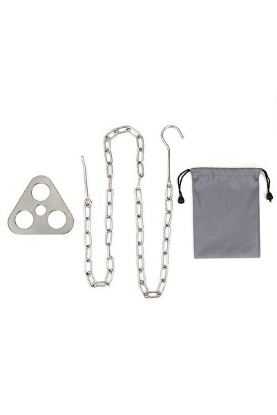 Choice silvery Portable Detachable Outdoor Barbecue Tripod Hanging Rack Stain...