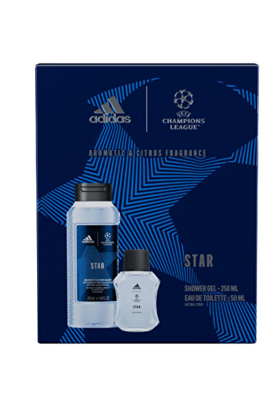 adidas Set Uefa Star: Apa de toaleta, 50 ml + Gel de dus, 250 ml