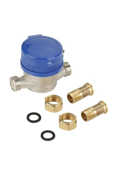 Choice 1set 15mm 1/2 Inch Cold Water Meter with Fittings for Garden &amp Home...