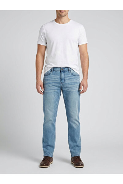 Finelook Men’s Relaxed Straight Fit Jeans – Vintage Distressed Denim – Everyd...