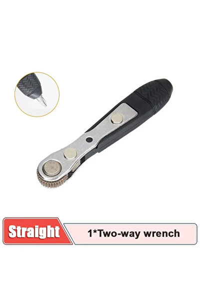 Choice1 1pc Straight Head Double head 36 tooth black mini ratchet screwdriver...