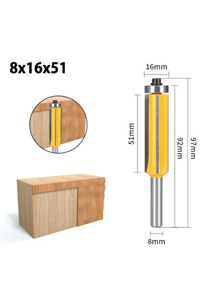 Choice3 8x16x51 8mm Shank Z4 Flush Trim Router Bit With 4 Blade Woodworking M...