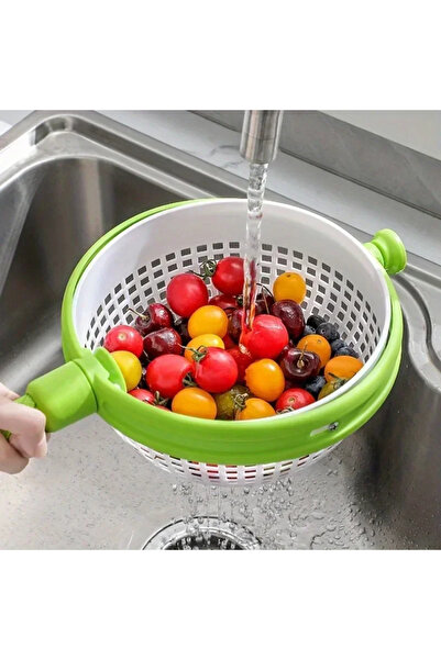Choice WPP3885 1 Pcs Rotating Drainage Basket, Hand Pressed Vegetable and Fru...