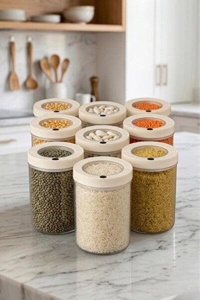 Atbyhome Lengo 9-Pack 1200 ml Sealed Vacuum Borosilicate Glass Food Storage Jar