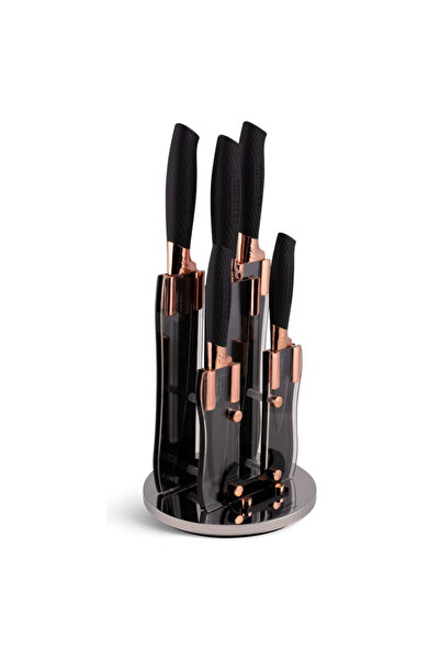 EDENBERG Set cutite bucatarie premium cu suport rotativ Edenberg, 5 cutite, o...