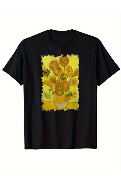 yiou trendy clothing تي شيرت رجالي كاجوال أسود بأكمام قصيرة