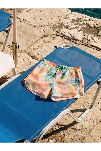 LC Waikiki Mixed Patterned Women's Swim Shorts with Elastic Waist (S5)