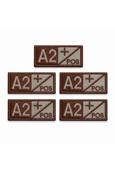 brodezcu Set of 5 embroidered patches, emblems, Embroidered blood group A2 Po...