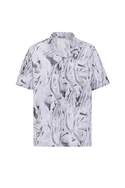 S13 Store Desenli Fitilli Oversize Gömlek