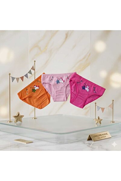 NoNameStore7 Chiloti fetite, bumbac, 3 buc/set, multicolor, 4-6 ani