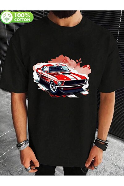 bolivia's Men's Vintage Muscle Car Graphic T-Shirt - Retro Red Sports Car Des...