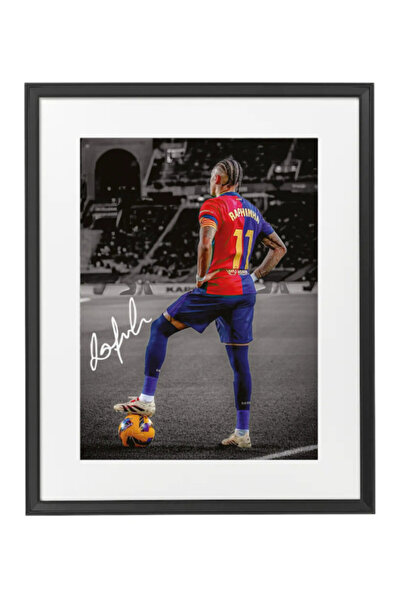 Boomah Accessories Raphinha Barcelona Printed Autograph - Framed Poster 50x40...