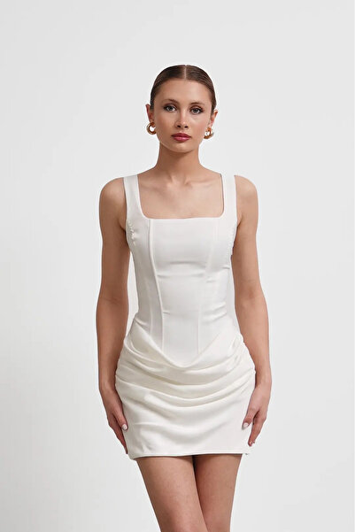 MEECY Women's Viral Underwire White Mini Dress