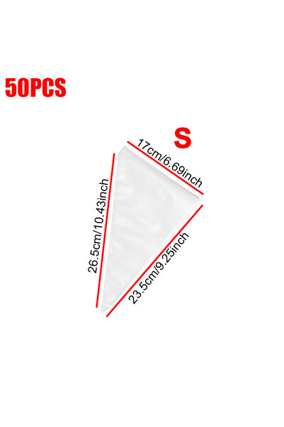 Choice WZBHD-50PCS-S 50 قطعة/عبوة أكياس تزيين الكيك والحلويات للاستخدام مرة و...