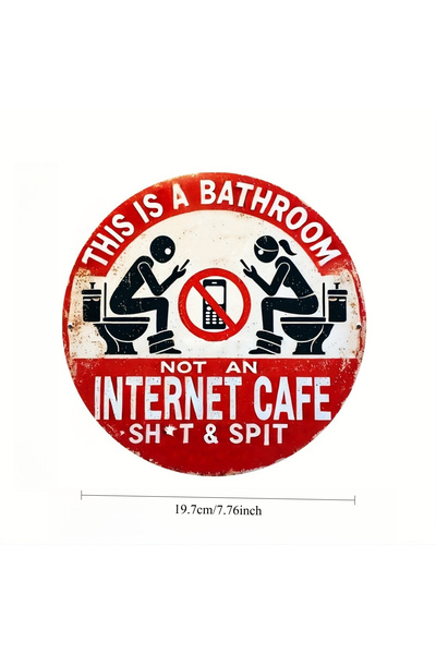 Choice M TPO-213 Rustic Aluminum Foil Carved Sign, "This is a Bathroom Not an...