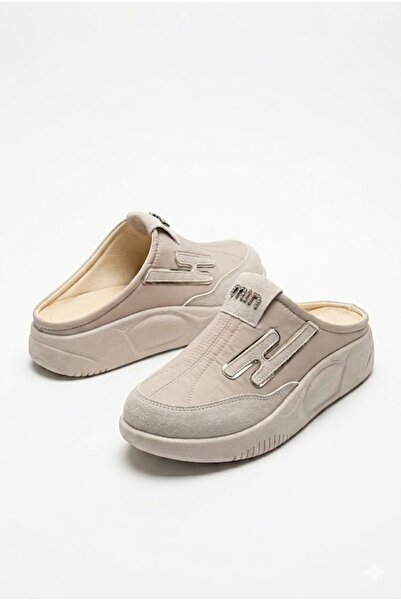 Demirsa Boutique Kadın Bej Sneaker Terlik