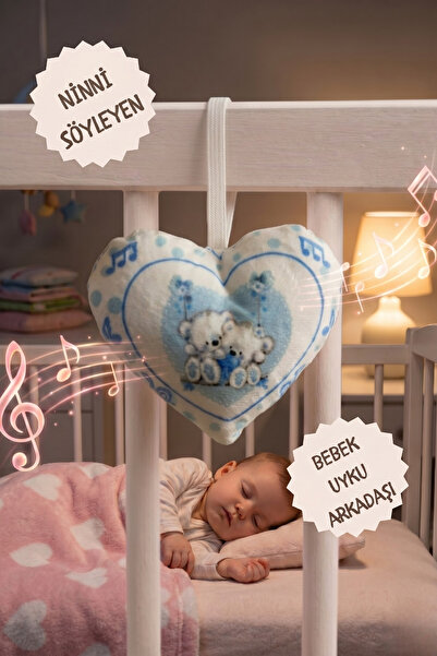 Storystars Türkçe Ninni Söyleyen Uyku Arkadaşım Sevimli Tasarım (Mavi Kalp)
