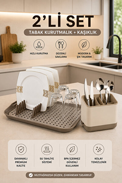 Stile Cucina 2’li Kurutmalık ve Kaşıklık Seti – Modern Mutfak Düzenleyici Bul...