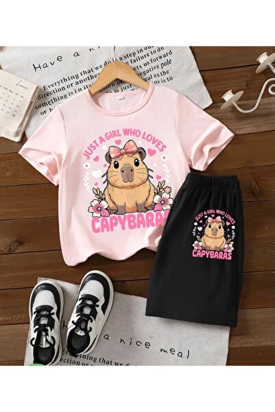 NIGRUM PARDUS New Season Capybara Loves Printed 100% Cotton Girls' T-Shirt an...