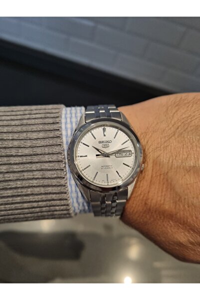 Seiko 5- Automatic Silver Dial Calendar Steel Bracelet 3 Atm Water Resistant ...