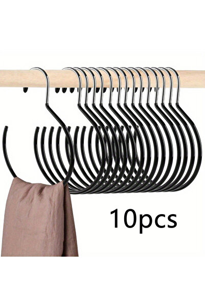 choice2 Black Bold 10Pcs 1/2/5 Plastic-Coated Non-Slip Scarf Rack, Scarf Stor...