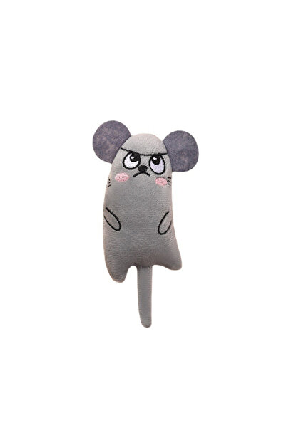 Choice1 grey Funny Pet Plush Embroidery Toy Cat Expressive Mouse Toys Interac...