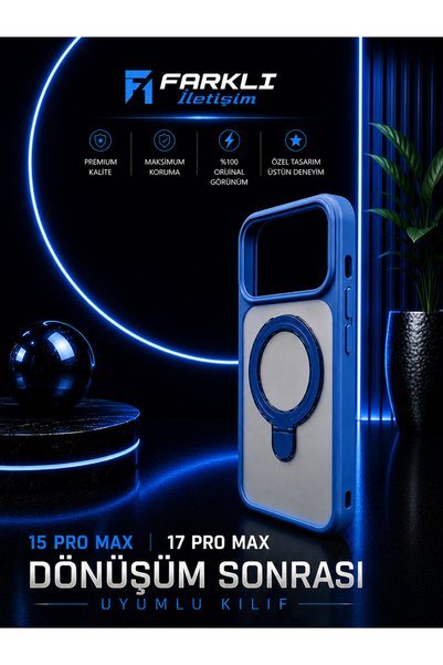 FARKLI İLETİŞİM Compatible Case for iPhone 15 Pro Max 17 Pro Max with Rear Cover Sticker